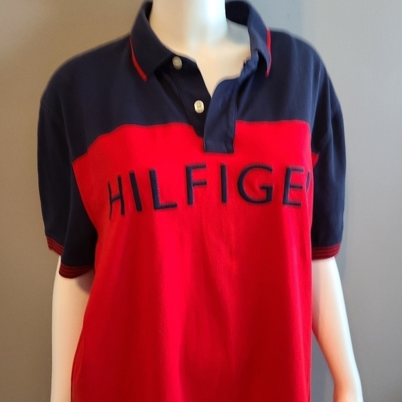Tommy Hilfiger Red and Blue  Polo sz XL - Picture 7 of 9